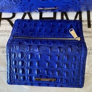 Brahmin Royal Blue Ady Croc-Embossed Wallet